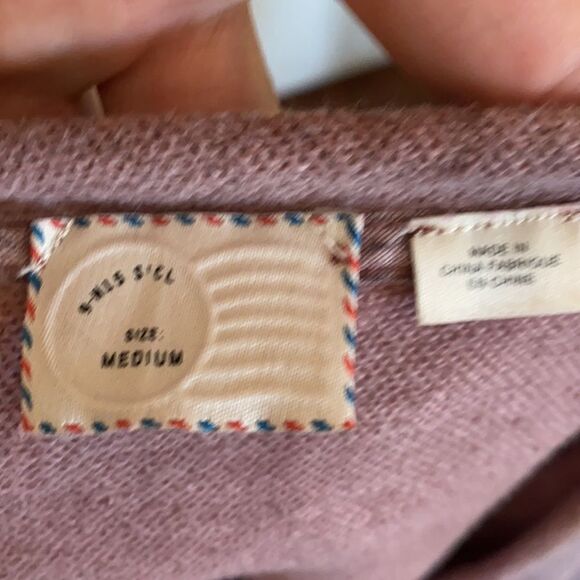 Anthropologie Postmark Purple Pullover Distressed Top Boho Casual Relaxed - Picture 9 of 9